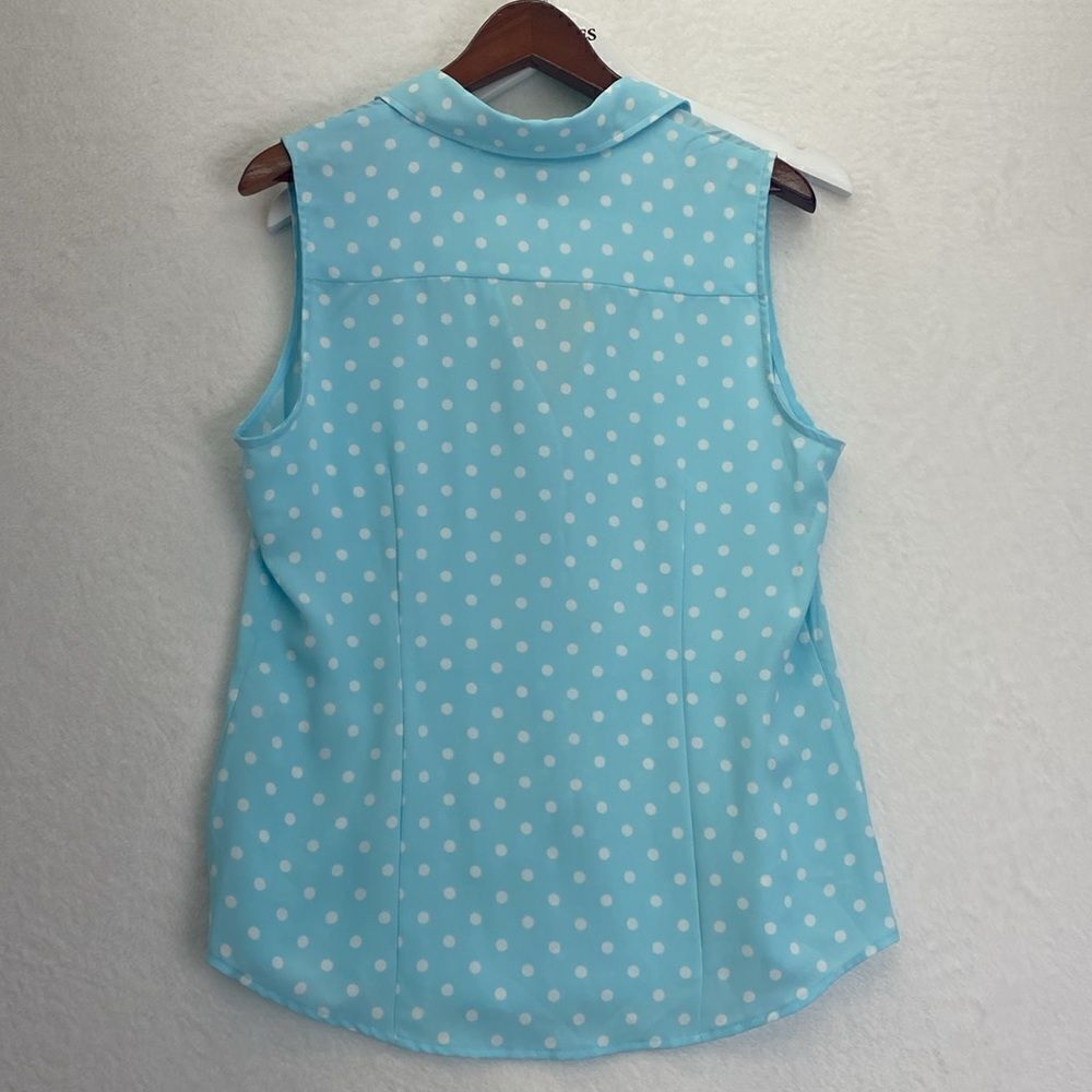 Anne Klein Polka Dot Sleeveless Blouse size M - Picture 3 of 7